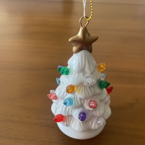 Lit Ceramic Retro Christmas Tree Ornament White Wondershop 2023 Target Light Up - Picture 3 of 7